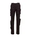 Off-white High Waist Straight Leg Cargo Pants In Black