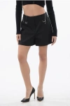 Off-white Pressed-crease Cotton Mini Shorts