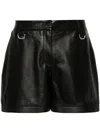 Off-white High-waisted Leather Shorts In Black