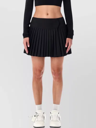 Off-white High-waisted Pleated Mini Skirt Design In Black