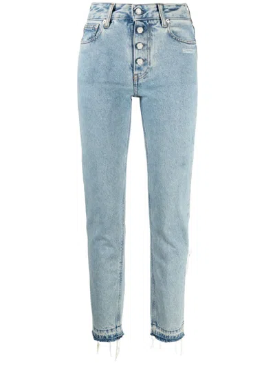 Off-white High-waisted Straight-leg Jeans In Blue