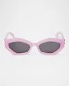 Off-white Hilo Arrow Cat-eye Sunglasses In 3007 Pink Dark Grey