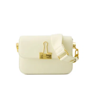 Off-white Hobo Plain Binder Bag - Leather - Beige