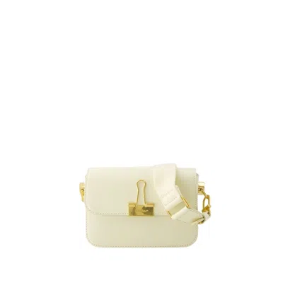 Off-white Hobo Plain Binder Bag - Leather - Beige In Yellow