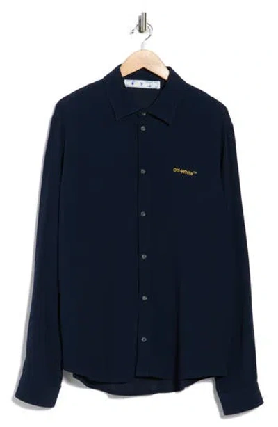 Off-white Holiday Logo Overshirt In Blue