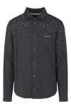 OFF-WHITE HOLIDAY STRASS BUTTON-UP SHIRT