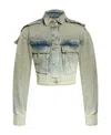 Off-white Toybox Laundry Hooded Denim Jacket In Gray