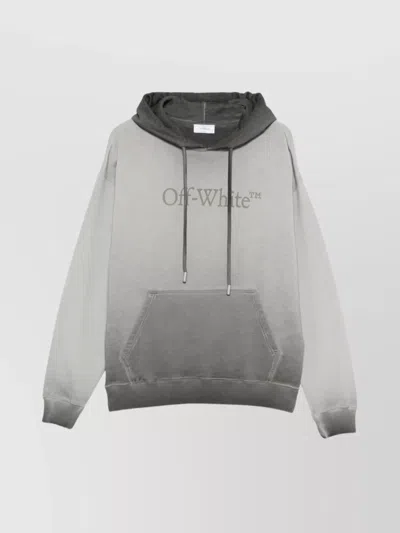 Off-white Hooded Long Sleeve Sweatshirt Pockets In Gray