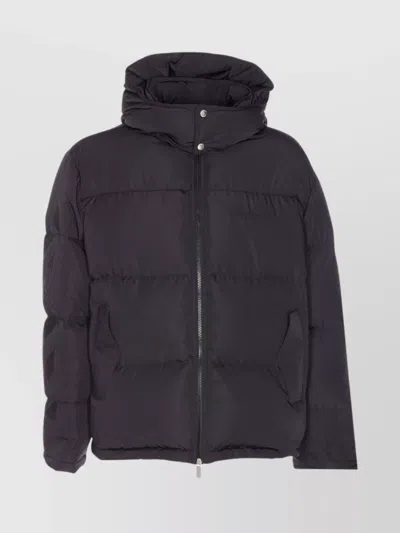 OFF-WHITE HOODED PADDED QUILTED JACKET POCKETS