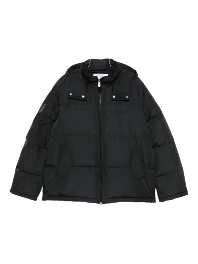 Off-white Hooded Puffer Jacket In Black