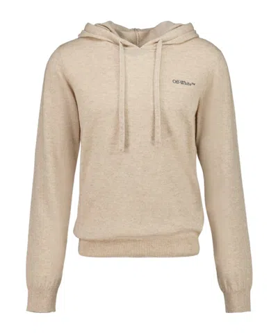 Off-white Cashmere Hoodie In Neutral
