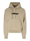 Off-white Graphic Print Hooded Sweatshirt In Beige