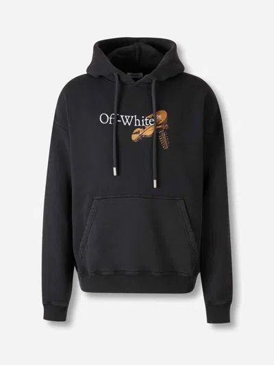 Off-white Washed Black Cupid Arrow Skate Logo Hoodie