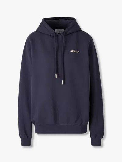 Off-white Hooded Sweatshirt In Blue