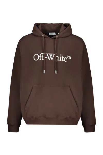 Off-white Hooded Sweatshirt Brown Modern Casual Comfort