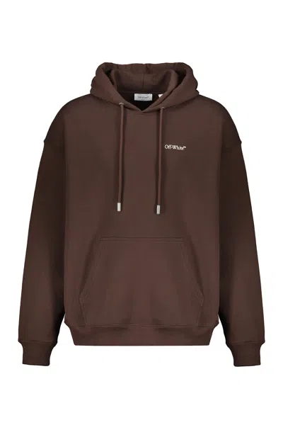 Off-white Long-sleeved Sweatshirt In Brown