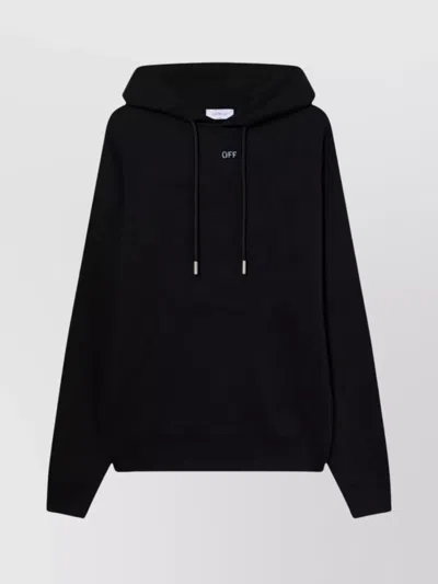 OFF-WHITE HOODED SWEATSHIRT WITH GRAPHIC BACK PRINT