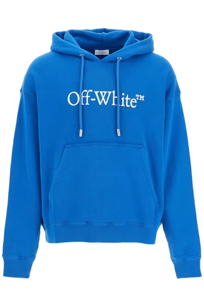 Off-white Hooded Sweatshirt With Logo Print Men In Blue