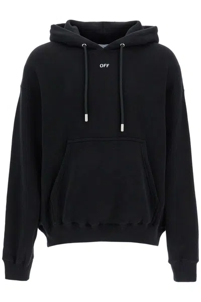 Off-white Hooded Sweatshirt With Off Print In Black