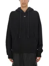 Off-white Hooded Sweatshirt Featuring Graphic Print In Black