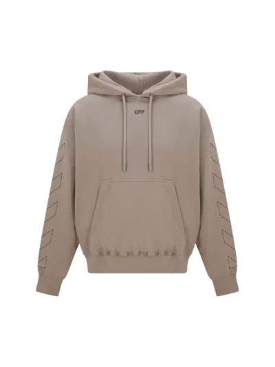 Off-white Off White Off Stitch Skate Hoodie In Beige