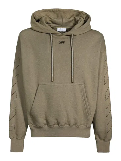 Off-white Off White Off Stitch Skate Hoodie In Beige
