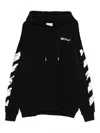 Off-white Brushstroke Arrow Print Zip-up Hoodie In Black