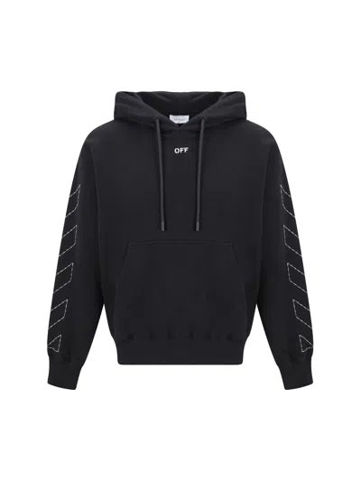 Off-white Hoodie In Black Whit