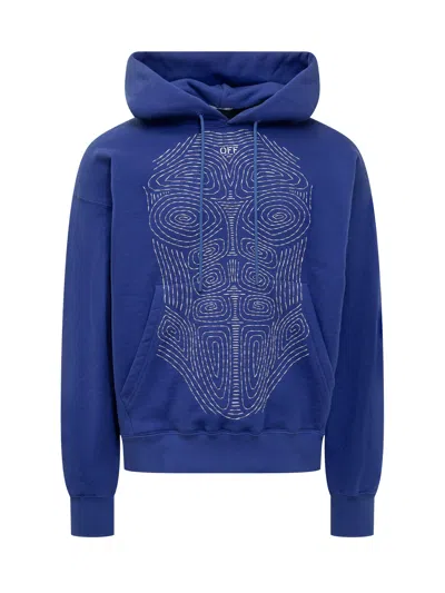 Off-white Hoodie In Blu