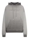 Off-white Hoodie In Cotton With Degraded Effect In Gray