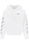 OFF-WHITE HOODIE WITH CONTRASTING TOPSTITCHING