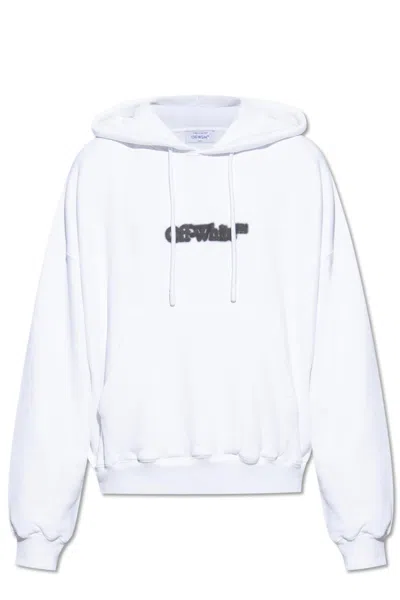 Off-white Blurr Book Over Hoodie White Black In Blanco
