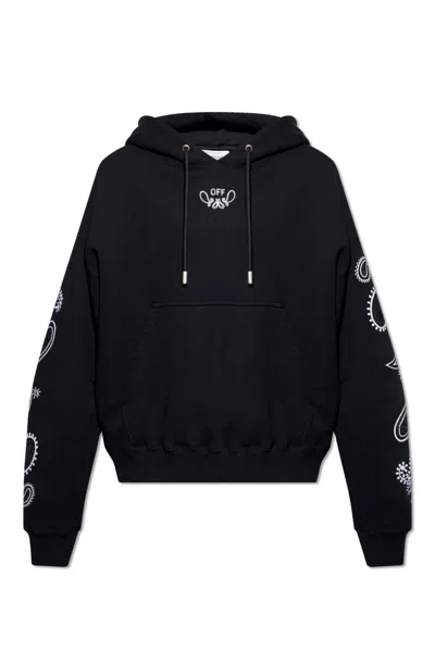 Off-white Hoodie With Logo In Black White