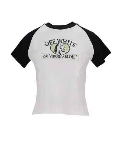 Off-white Horse Billboard Ragl Fit Tee White - Bla