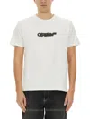 Off-white Off White 'spray Arrow' White Cotton T Shirt
