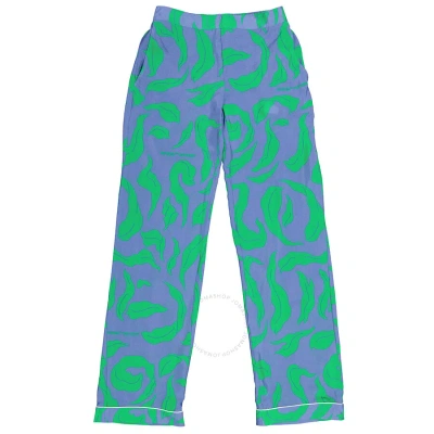 Off-white Illusion Pajama-style Trousers In Blue/green