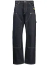 Off-white Contrast-stitching Straight Jeans In Tan