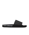 Off-white Logo Print Slides In Black Rubber In Black