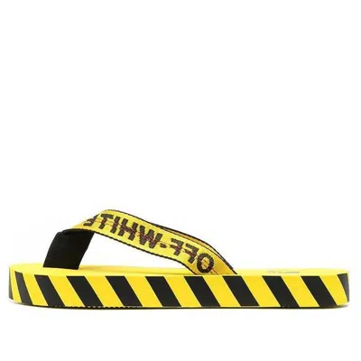 Off-white Industrial Flip Flops 'logo Tape - Yellow'