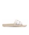 Off-white Industrial Logo-jacquard Slides In Nude