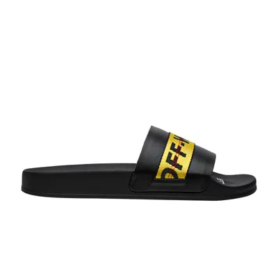 Pre-owned Off-white Industrial Sliders 'black Yellow' | Men's Size 40