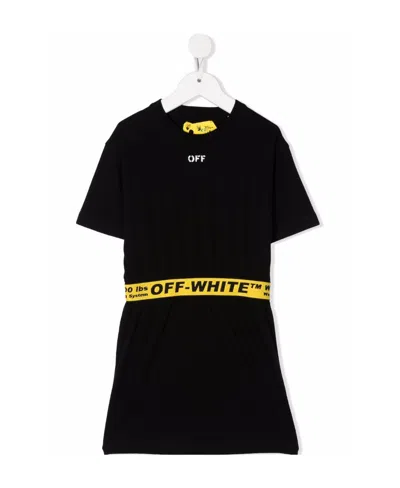 Off-white Industrial-tape T-shirt Dress In Black