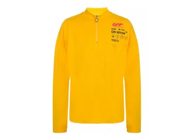 Pre-owned Off-white Industrial Y013 Zip Mock Neck T-shirt Yellow