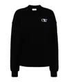 Off-white Black Embr 'ow' Over Crewneck Sweatshirt In Black