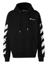 Off-white Ink Arrow Black Cotton Skate Hoodie With Loose Fit In Black