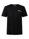 Off-white Crew-neck Cotton T-shirt With Contrasting Logo In Black