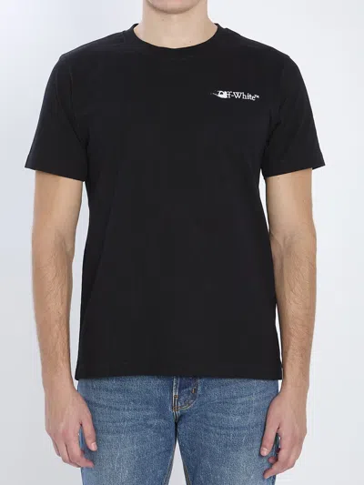 Off-white Back Print Slim Fit Cotton T-shirt In Black