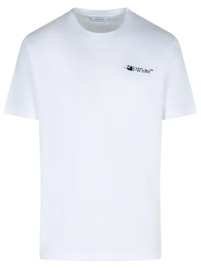 Off-white Off White 'ink Arrow' White Cotton T Shirt