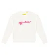 Off-white Intarsia Cable-knit Cotton Sweater In Off White Fuchsia