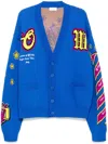 Off-white Intarsia-knit Cardigan In Blue